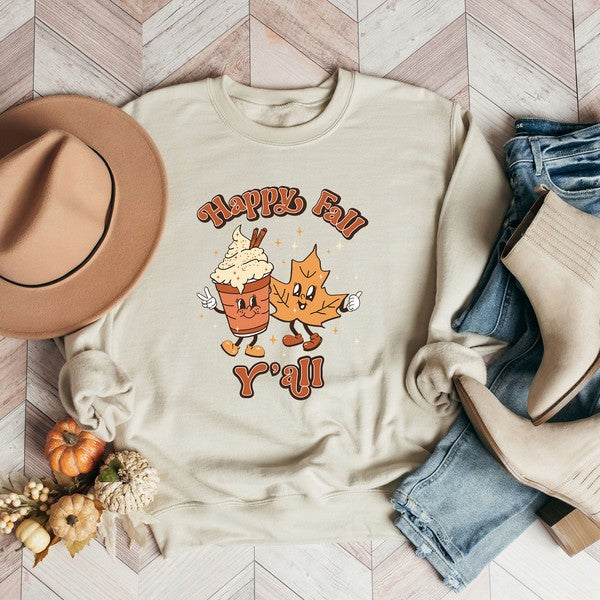 Happy Fall Y'all Leaf Graphic Sweatshirt
